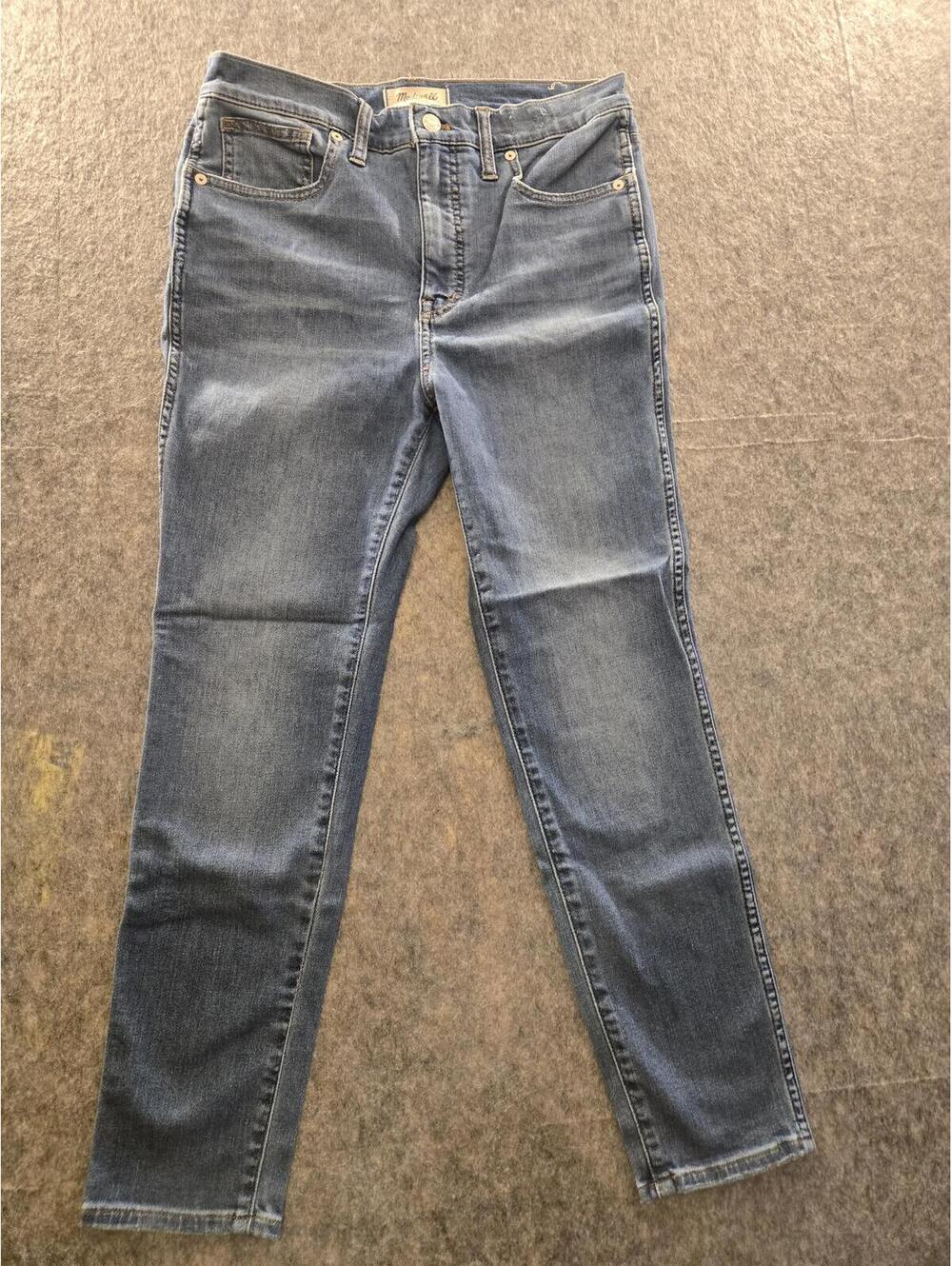 Madewell Skinny Jeans 10" High-Rise Grey Wash Sz 28 90s Boot